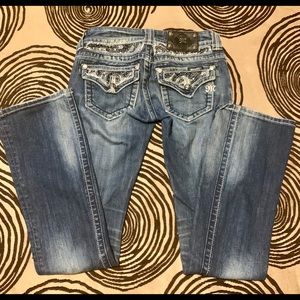 Miss Me Embroidered Stretch Boot Jeans Sz 24